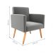 Poltrona Decorativa para Sala Luan Suede Cinza