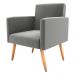 Poltrona Decorativa para Sala Luan Suede Cinza