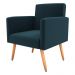 Poltrona Decorativa para Sala Luan Suede Petróleo