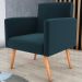 Poltrona Decorativa para Sala Luan Suede Petróleo