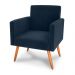 Poltrona Decorativa para Sala Luan Veludo Azul