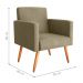 Poltrona Decorativa para Sala Luan Veludo Turkey Cappuccino