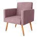 Poltrona Decorativa para Sala Luan Veludo Turkey Rosa