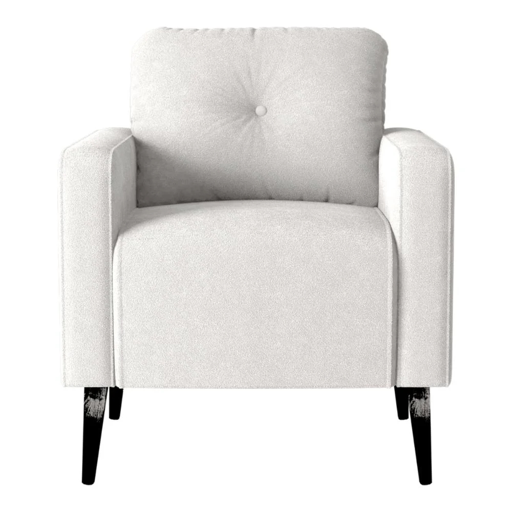 Poltrona Decorativa para Sala Luis Boucle Bege