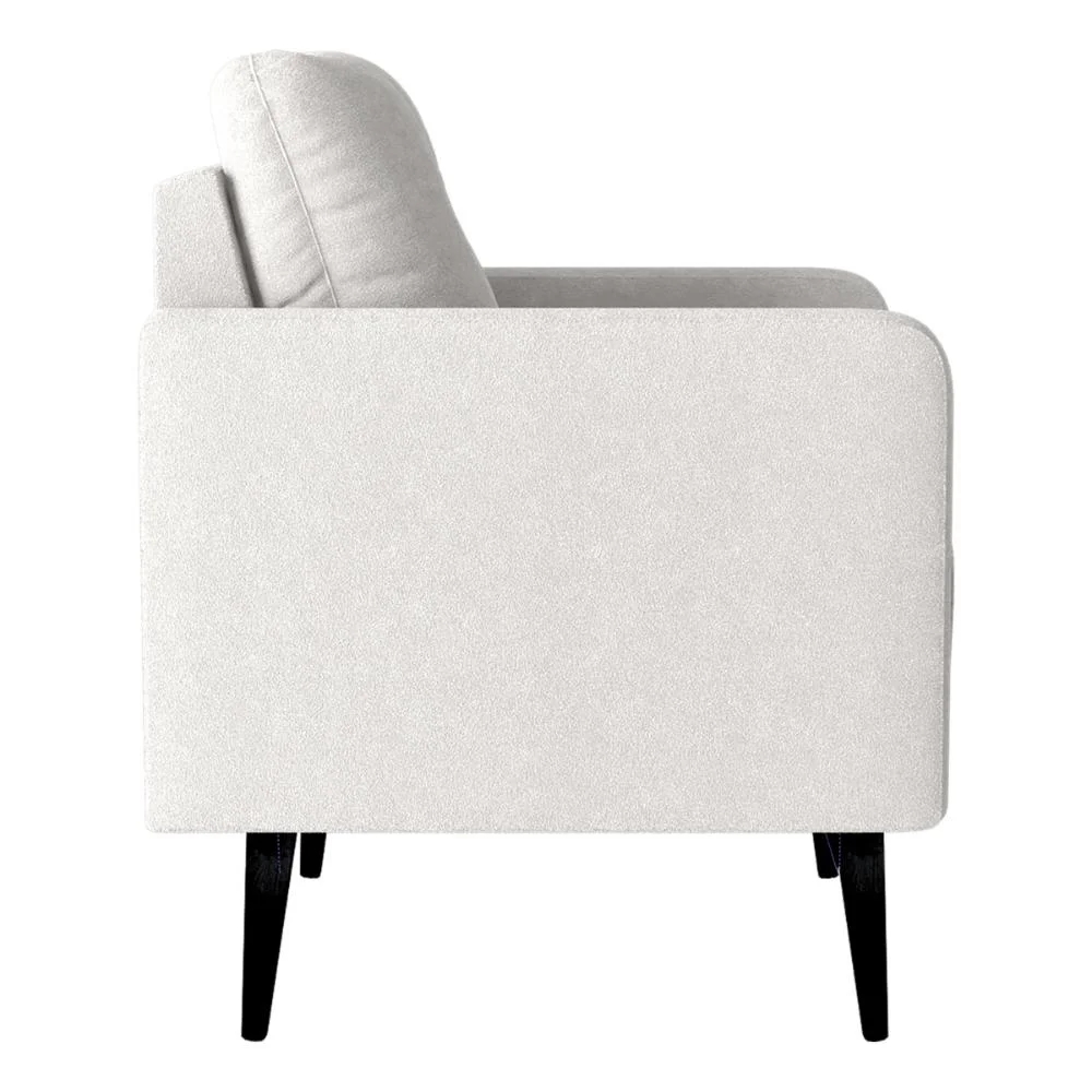 Poltrona Decorativa para Sala Luis Boucle Bege