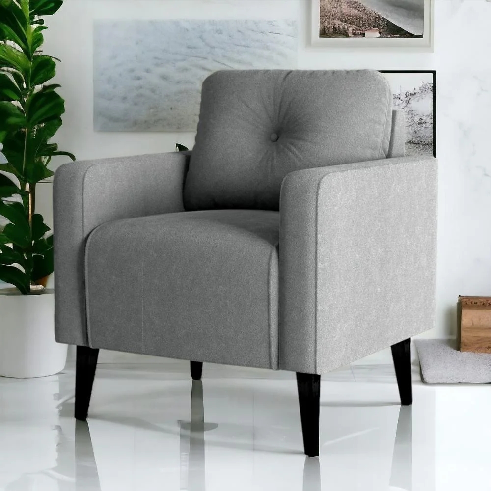 Poltrona Decorativa para Sala Luis Boucle Cinza
