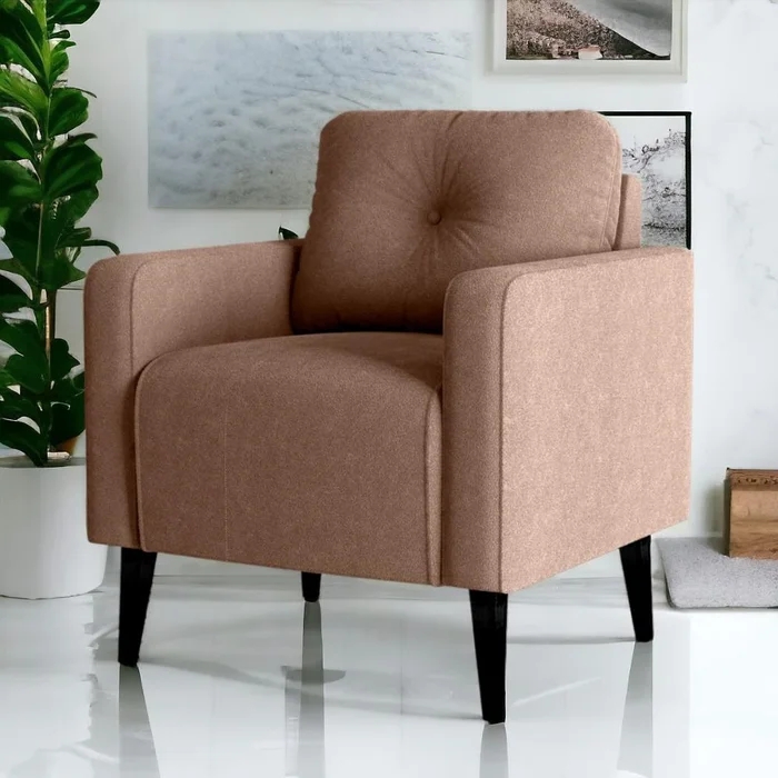 Poltrona Decorativa para Sala Luis Boucle Marrom