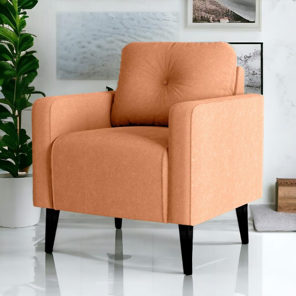 Poltrona Decorativa para Sala Luis Boucle Mostarda