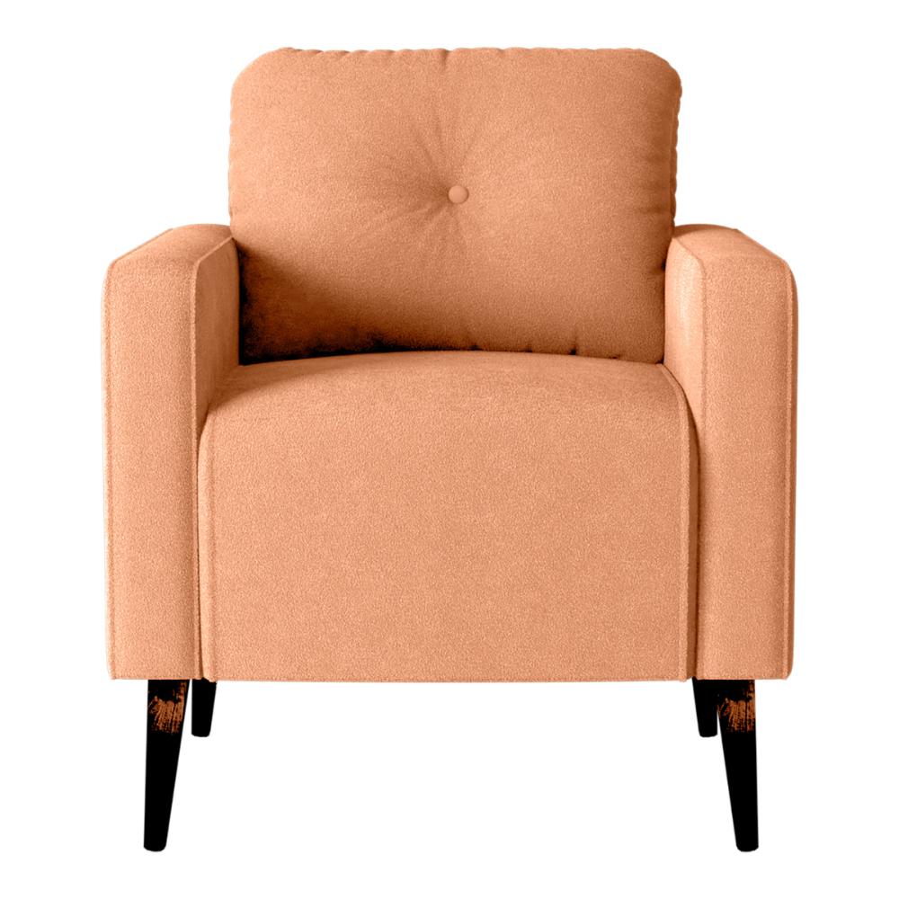 Poltrona Decorativa para Sala Luis Boucle Mostarda