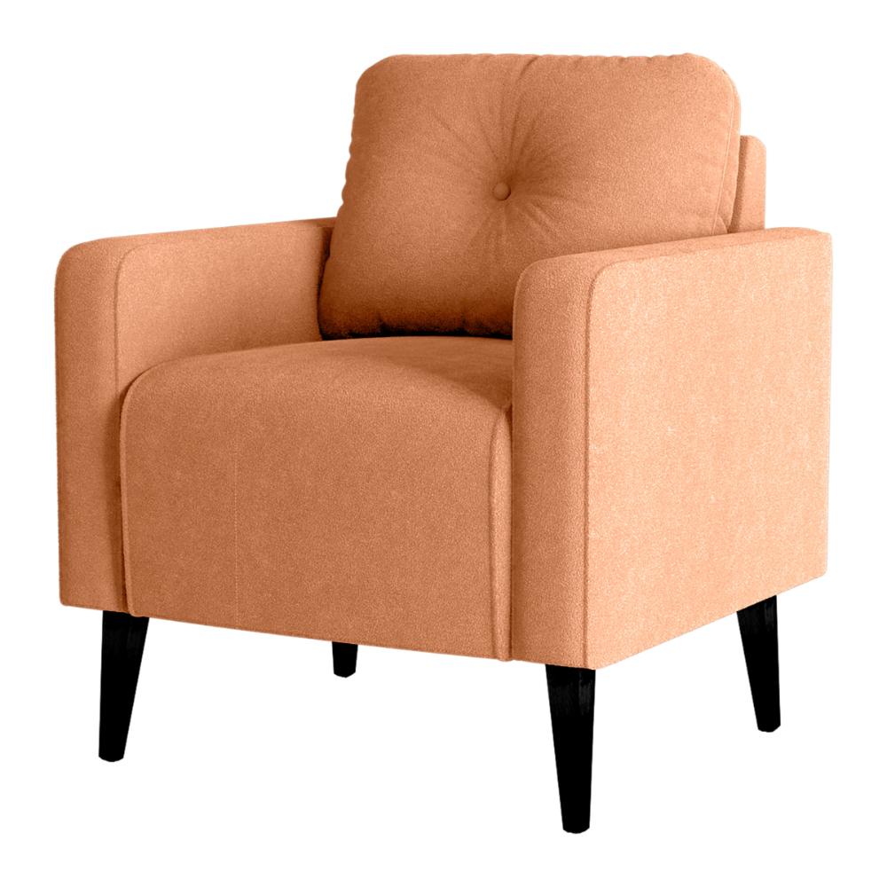 Poltrona Decorativa para Sala Luis Boucle Mostarda