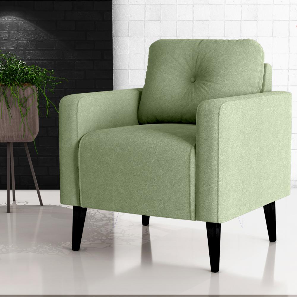 Poltrona Decorativa para Sala Luis Boucle Oliva