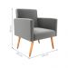 Poltrona Decorativa para Sala Pará Suede Cinza