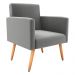 Poltrona Decorativa para Sala Pará Suede Cinza