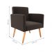 Poltrona Decorativa para Sala Pará Suede Marrom