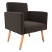 Poltrona Decorativa para Sala Pará Suede Marrom