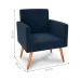 Poltrona Decorativa para Sala Pará Veludo Azul