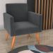 Poltrona Decorativa para Sala Pará Veludo Cinza