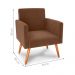 Poltrona Decorativa para Sala Pará Veludo Ferrugem