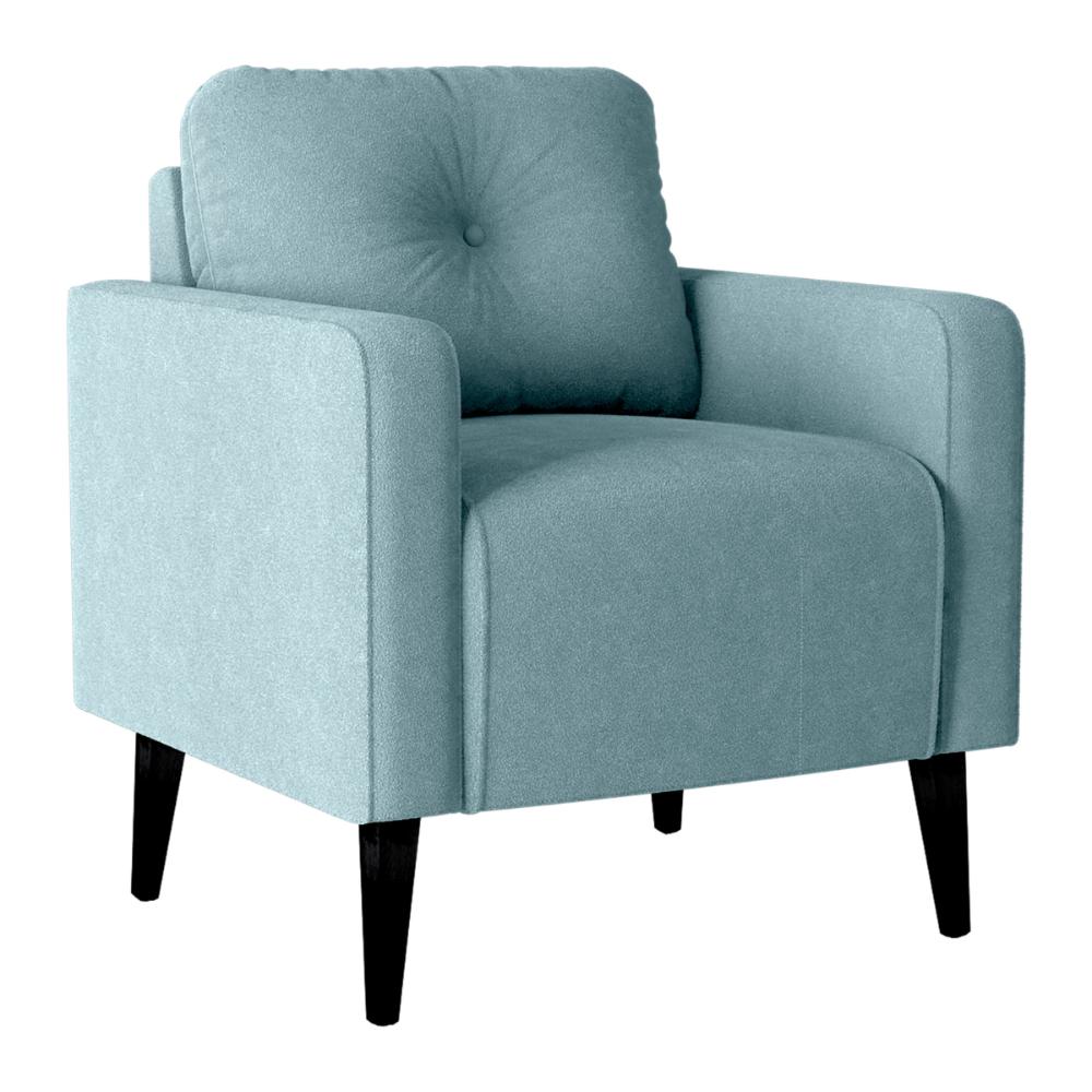 Poltrona Decorativa para Sala Viena Boucle Azul
