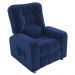 Poltrona Reclinável Almofada Derby Veludo Azul