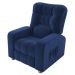 Poltrona Reclinável Almofada Roma Veludo Azul