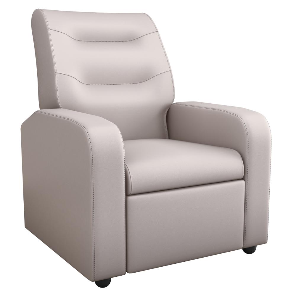 Poltrona Reclinável Decorativa Jersey Corino Bege