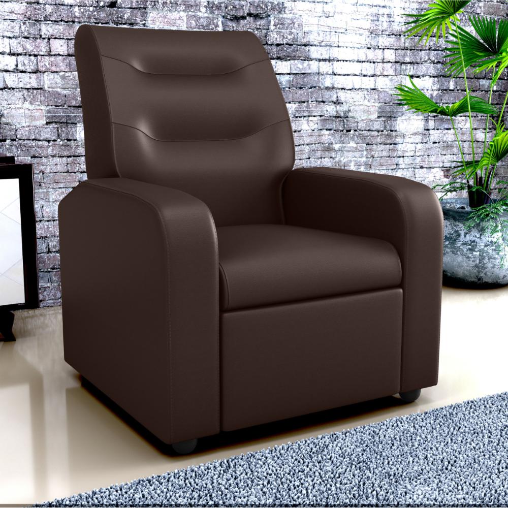 Poltrona Reclinável Decorativa Jersey Sintético Marrom