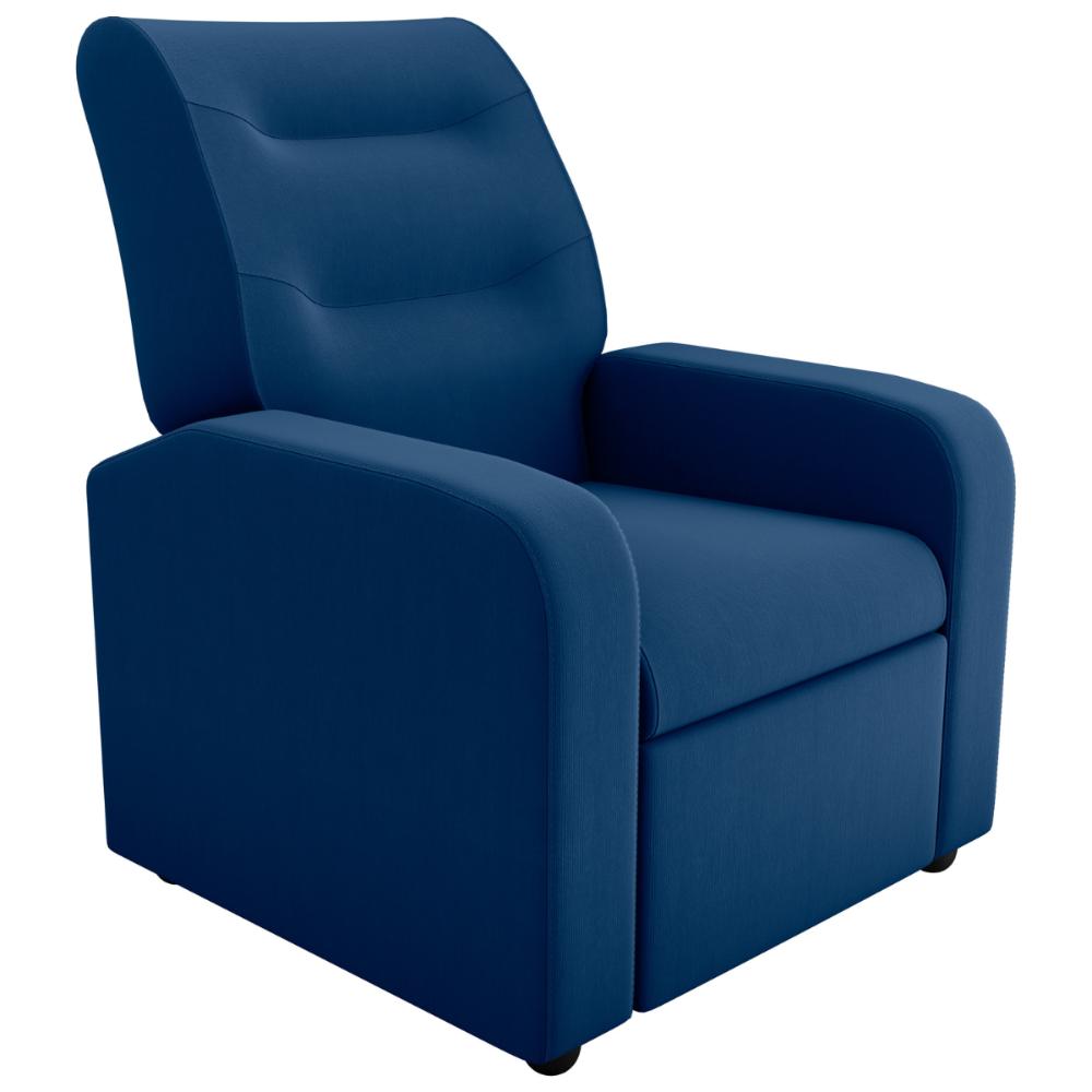 Poltrona Reclinável Decorativa Jersey Veludo Light Azul