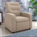 Poltrona Reclinável Decorativa Jersey Veludo Light Bege