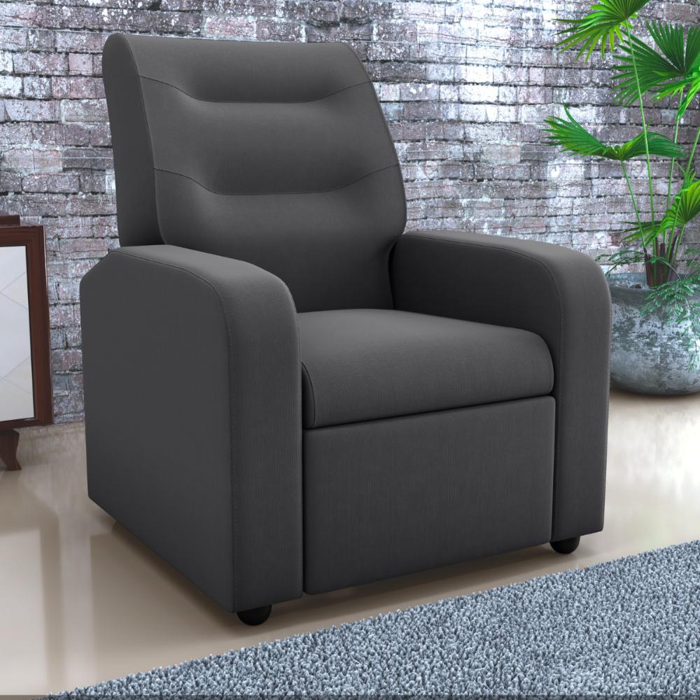 Poltrona Reclinável Decorativa Jersey Veludo Light Cinza