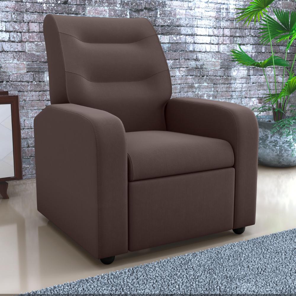 Poltrona Reclinável Decorativa Jersey Veludo Light Marrom