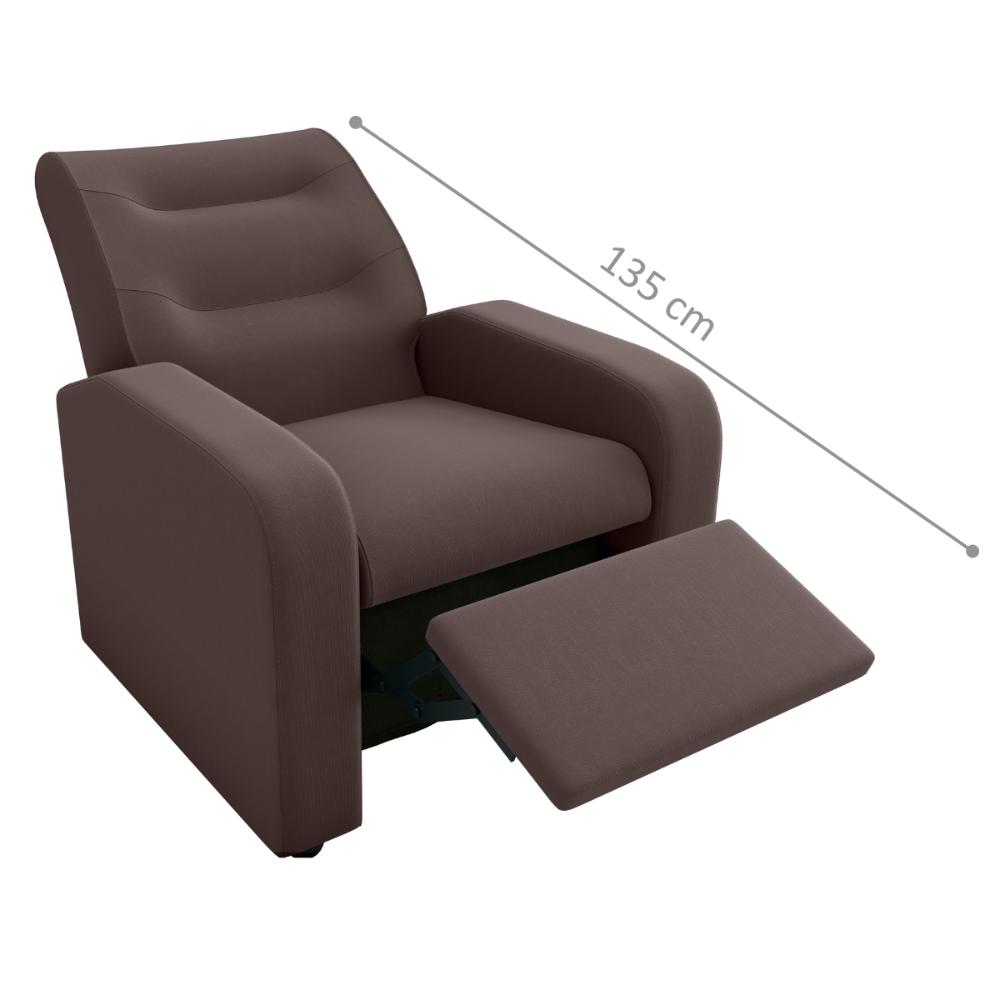 Poltrona Reclinável Decorativa Jersey Veludo Light Marrom