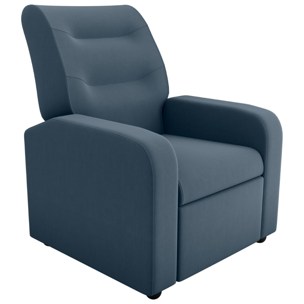 Poltrona Reclinável Decorativa Jersey Veludo Light Petróleo
