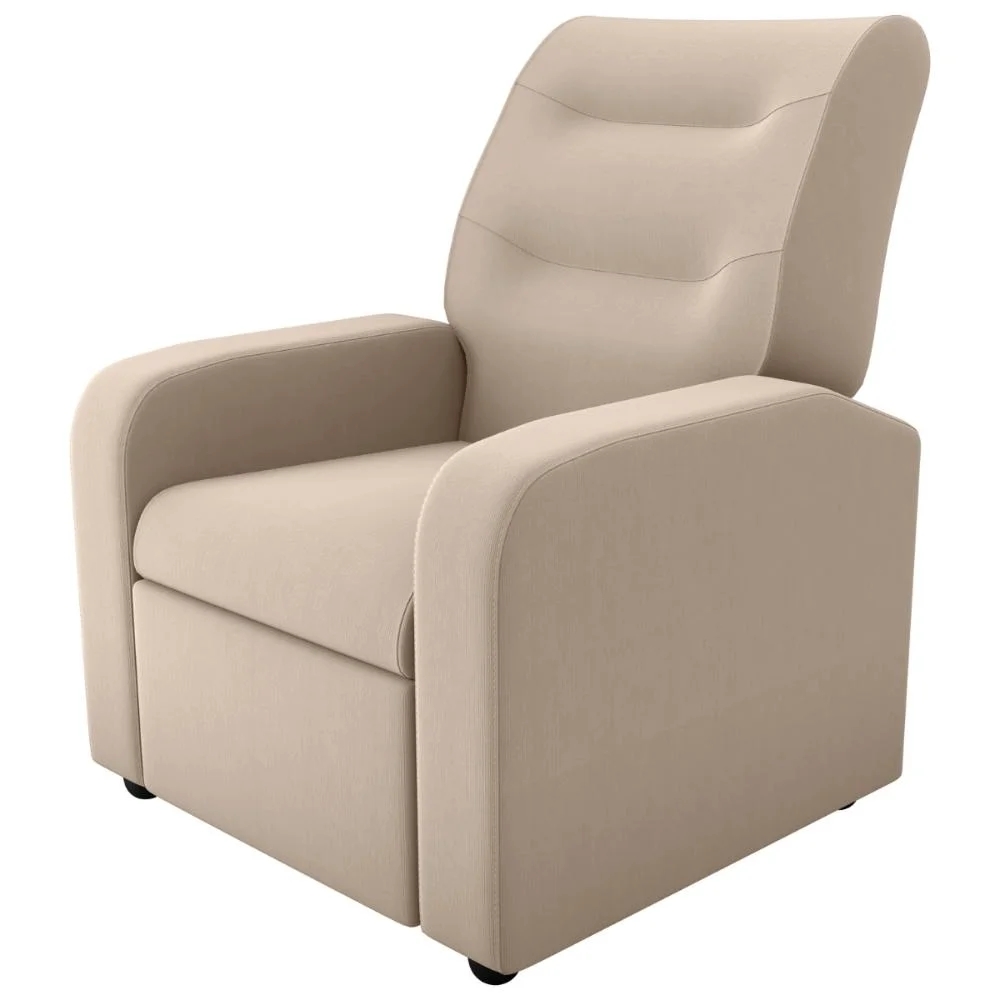 Poltrona Reclinável Decorativa Sophia Veludo Light Bege