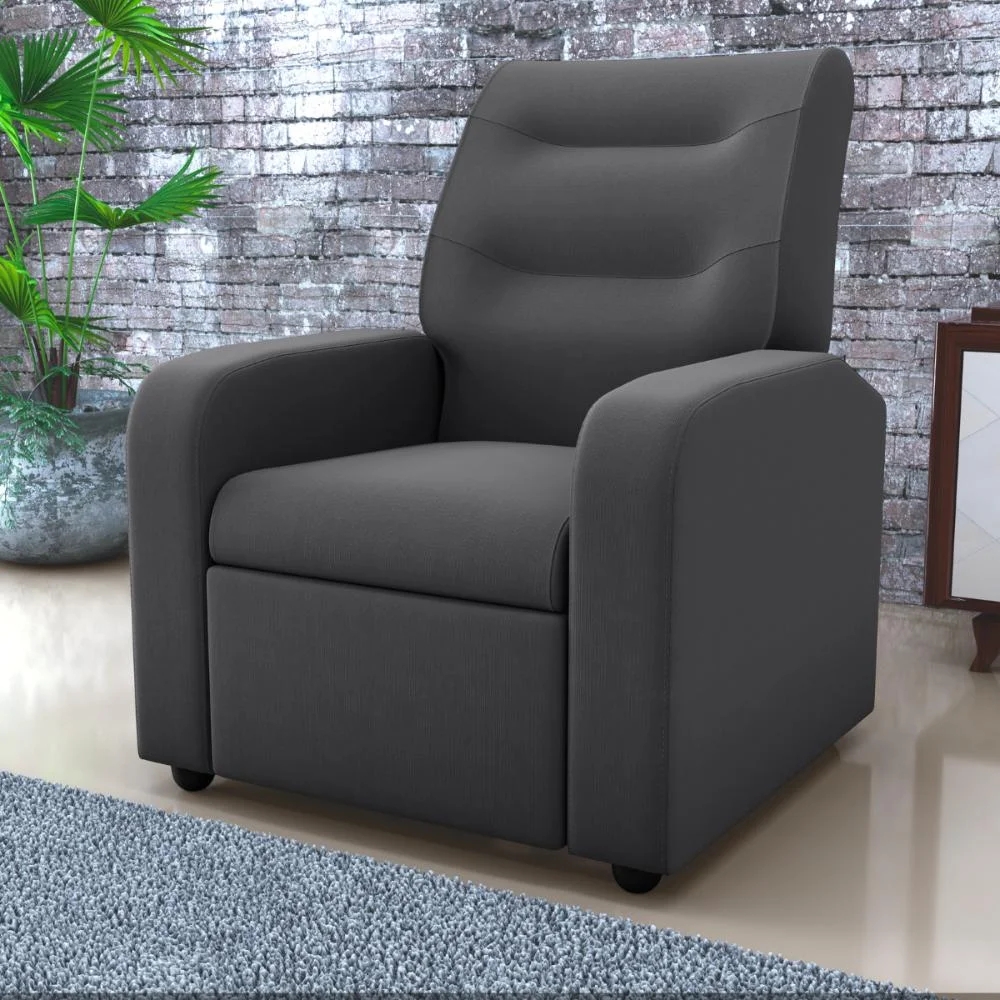 Poltrona Reclinável Decorativa Sophia Veludo Light Cinza