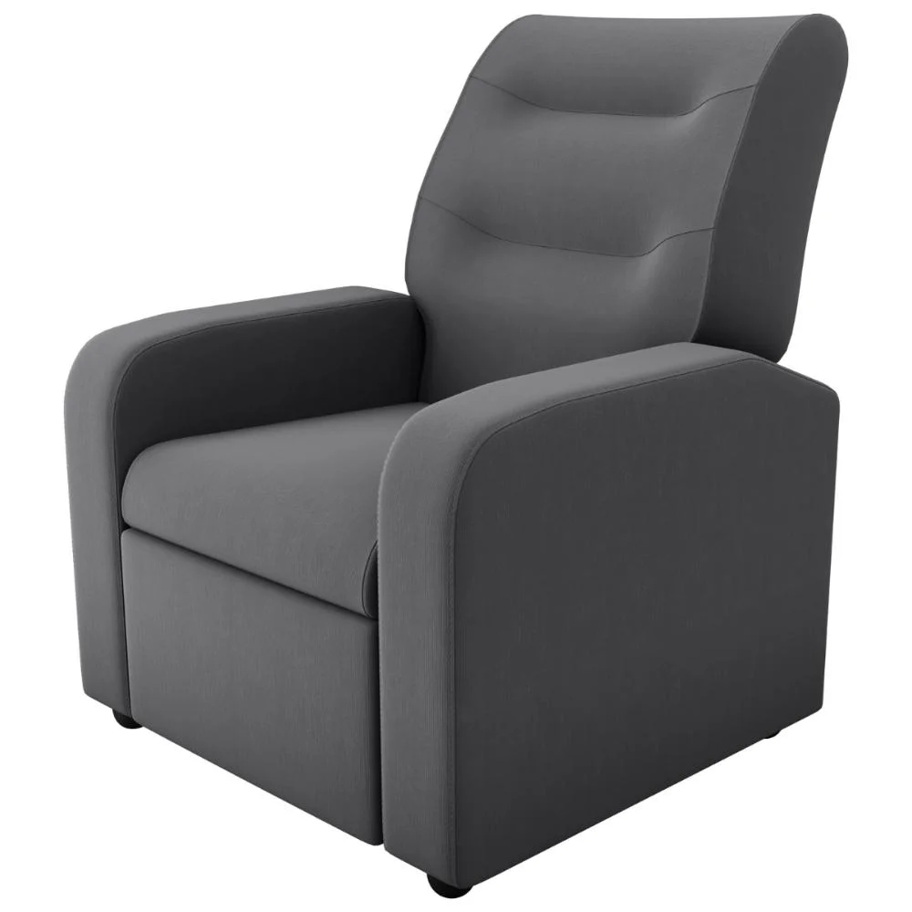 Poltrona Reclinável Decorativa Sophia Veludo Light Cinza