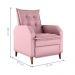 Poltrona Reclinável do Papai Bath Veludo Turkey Rosa