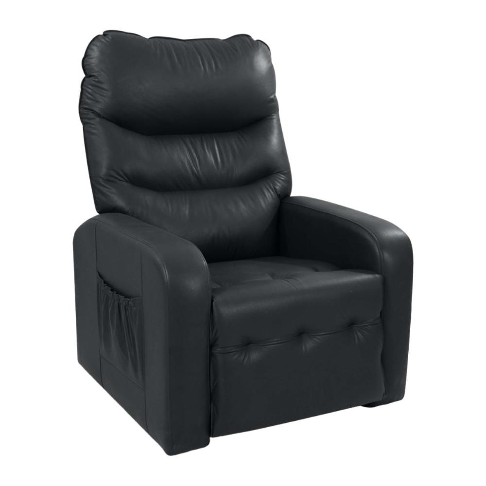 Poltrona Reclinável para Sala Parga Veludo Inca Preto