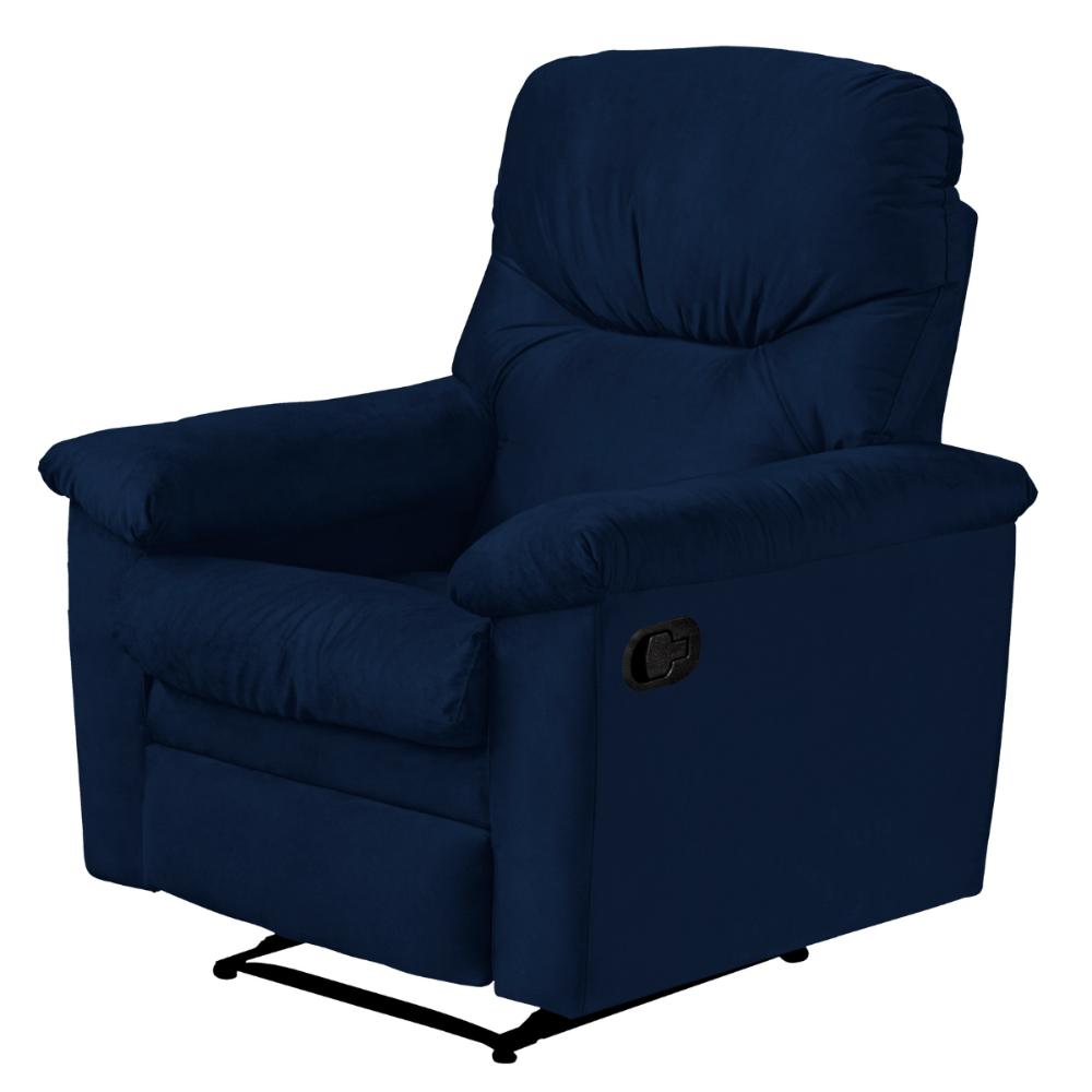 Poltrona Reclinável para Sala de Estar Mel Veludo Light Azul