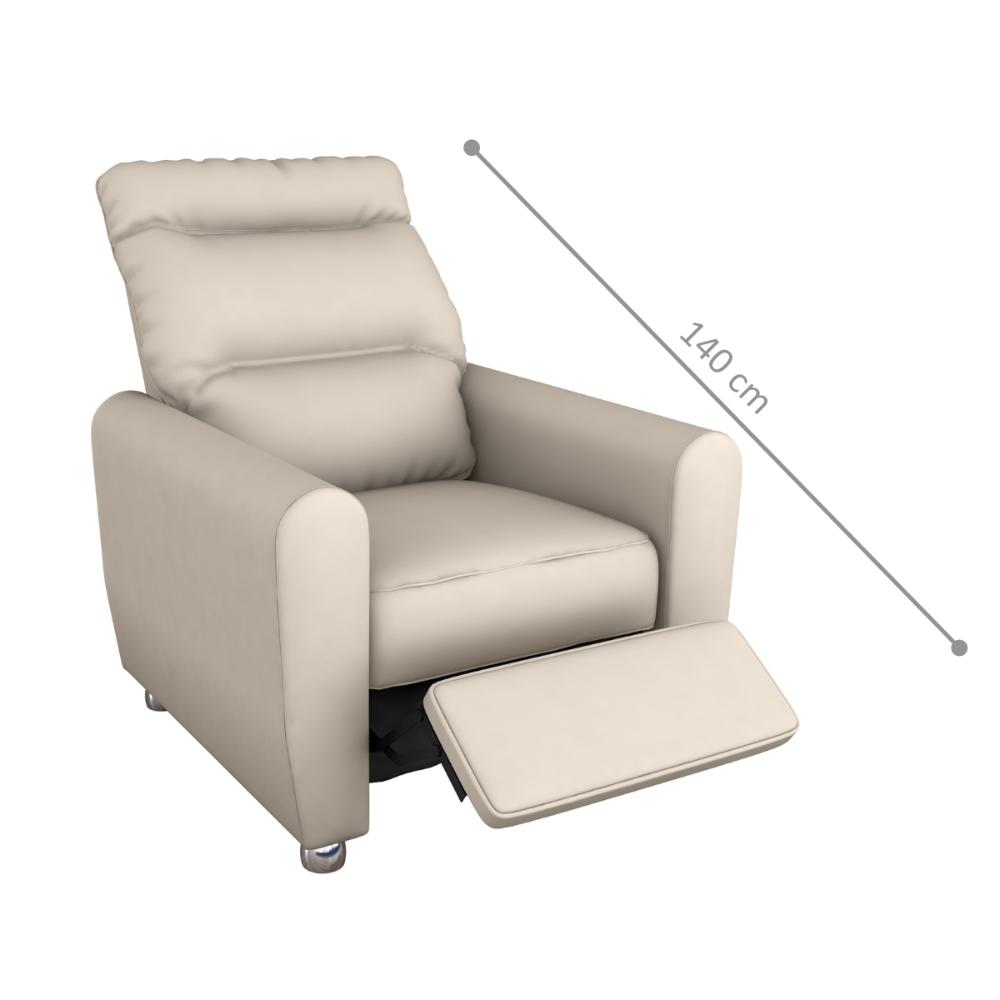 Poltrona Reclinavel para Sala Tebas Corino Bege