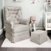 Poltrona com Puff Maternidade Chile Suede Bege