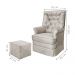 Poltrona com Puff Maternidade Chile Suede Bege