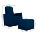 Poltrona com Puff para Maternidade Ibiza Suede Azul