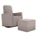 Poltrona com Puff para Maternidade Ibiza Suede Bege