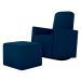 Poltrona com Puff para Maternidade Laura Suede Azul
