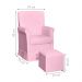 Poltrona de Amamentação com Puff Atenas Corino Rosa