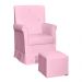 Poltrona de Amamentação com Puff Atenas Corino Rosa