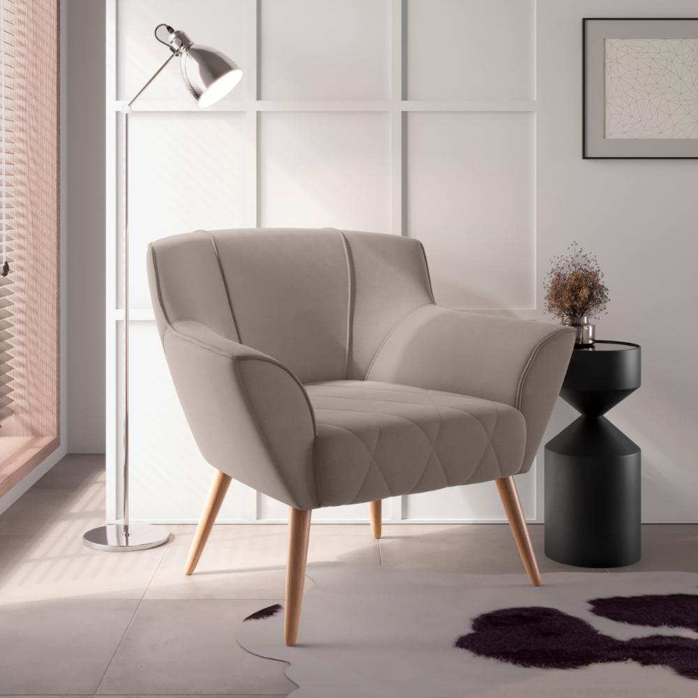 Poltrona de Sala para Decoração Italva Inca Sépia 
