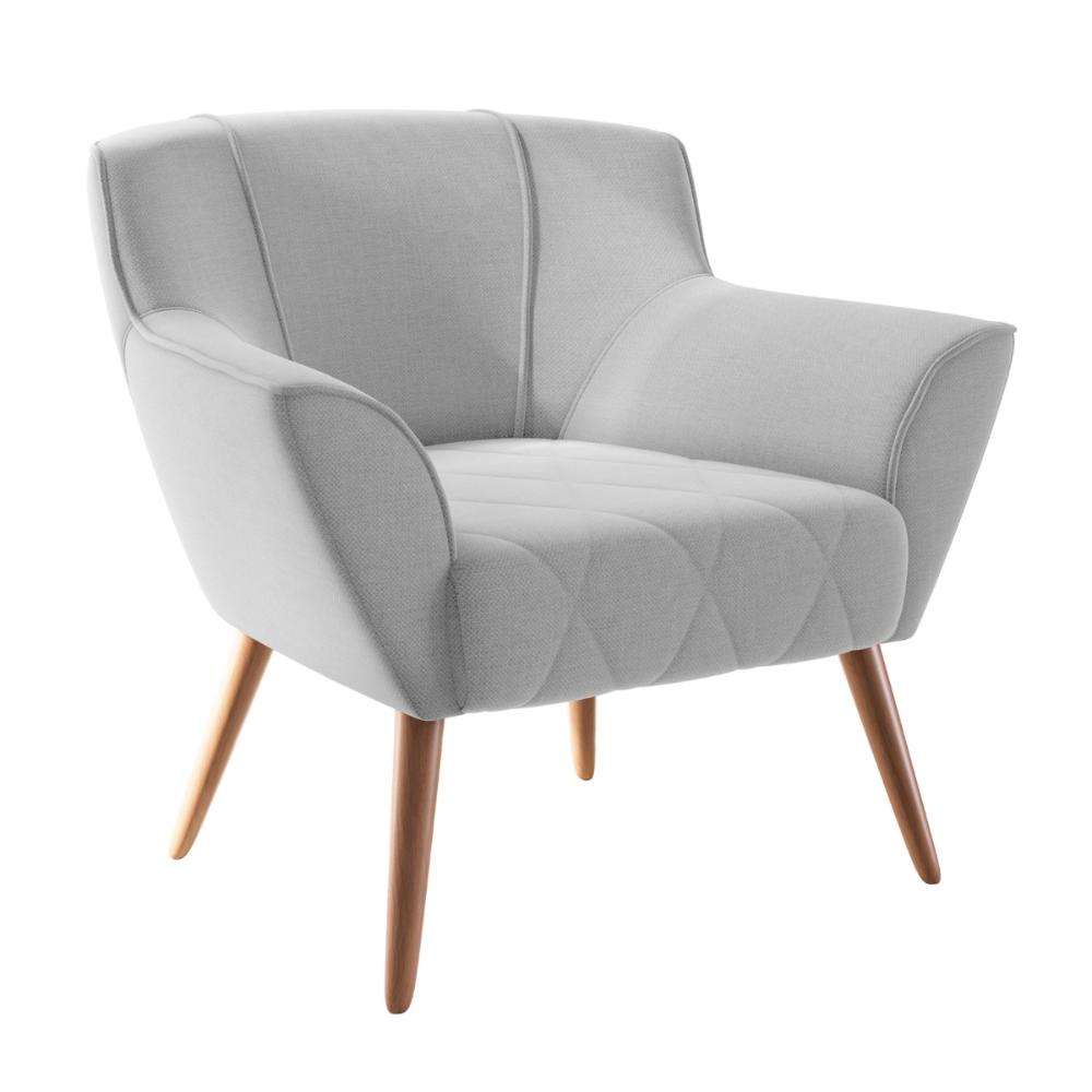 Poltrona de Sala para Decoração Italva Linha Cinza