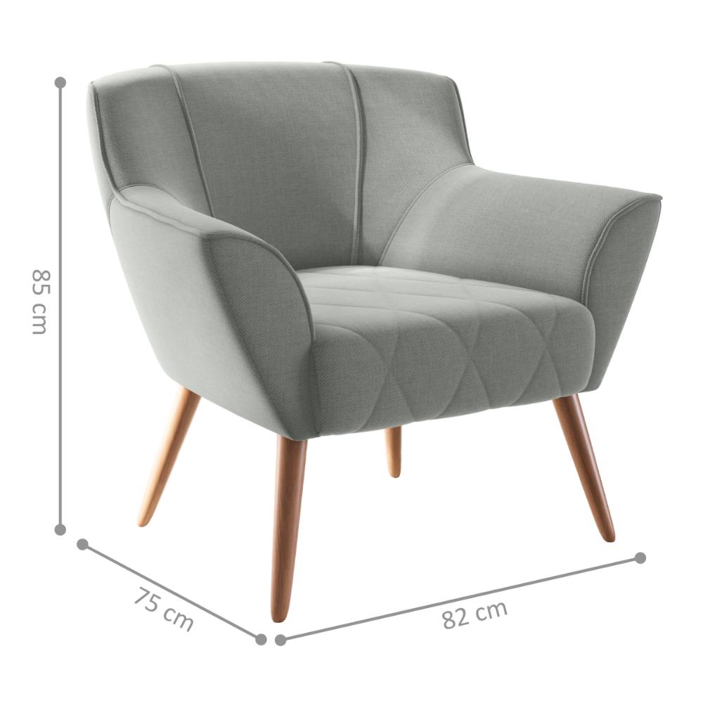 Poltrona de Sala para Decoração Italva Linha Grafite